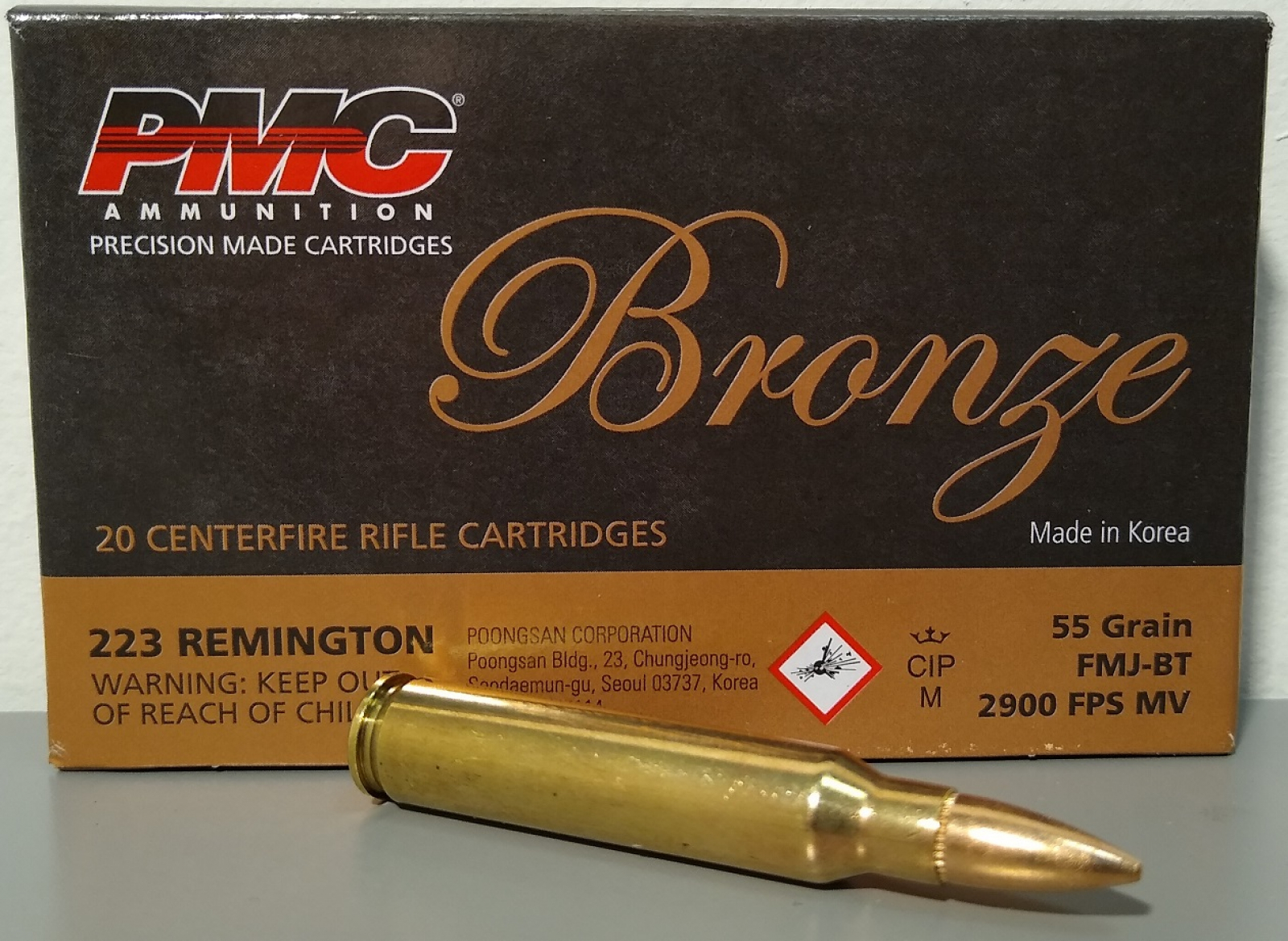 .223 Remington FMJ PMC Bronze (5,56x45)